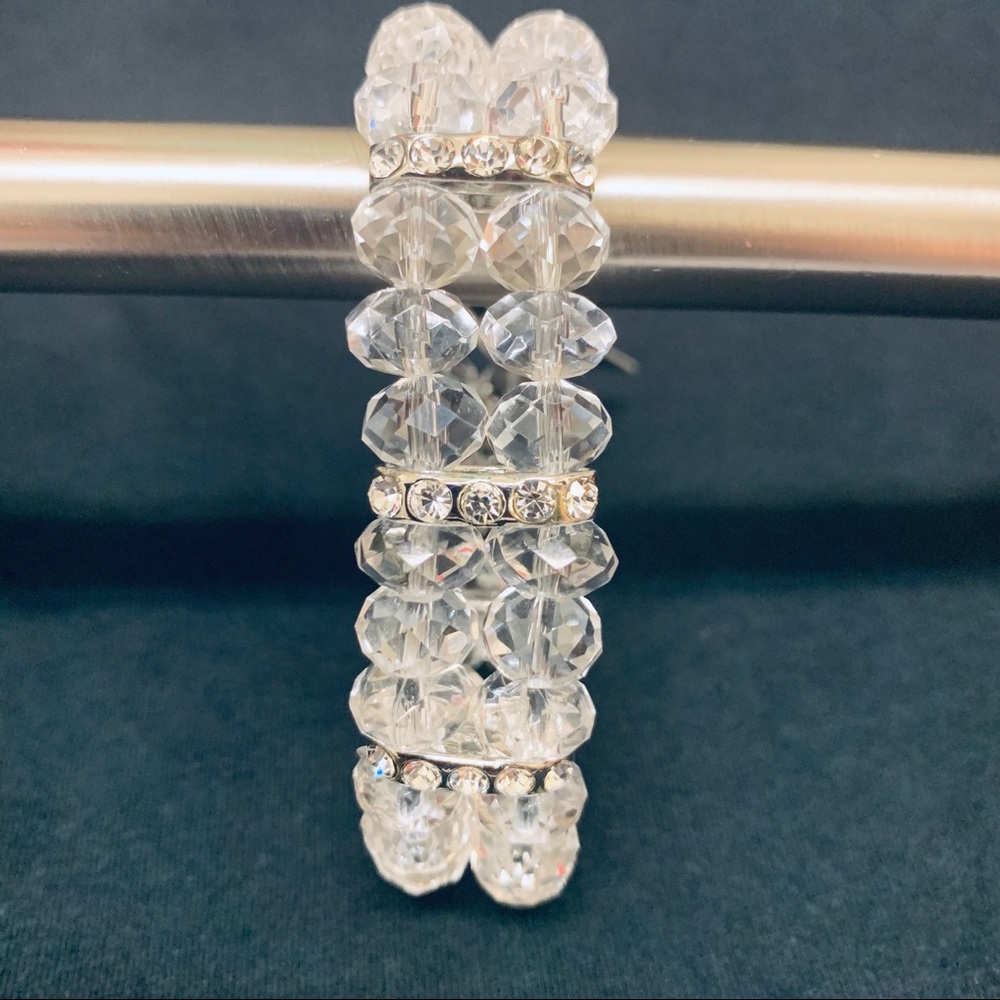 Cookie Lee Genuine Crystal Elastic Bracelet